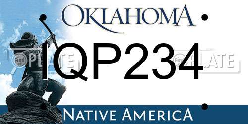 IQP234 Oklahoma License Plate