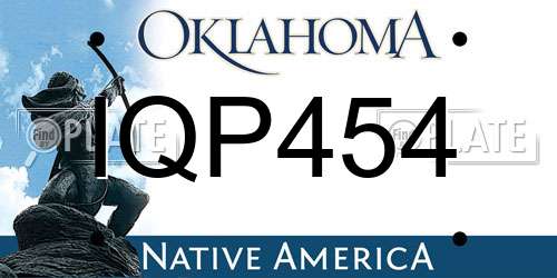 IQP454 Oklahoma License Plate