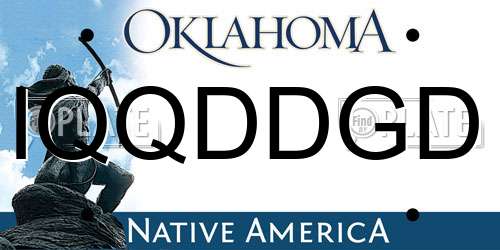 IQQDDGD Oklahoma License Plate