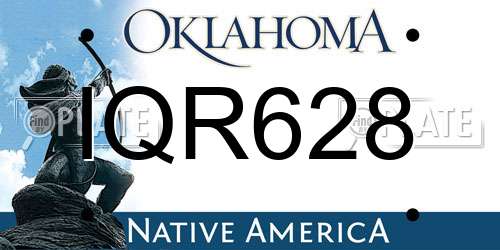 IQR628 Oklahoma License Plate