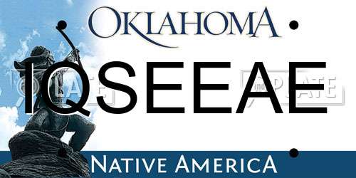 IQSEEAE Oklahoma License Plate