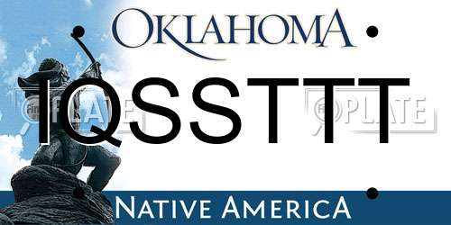 IQSSTTT Oklahoma License Plate