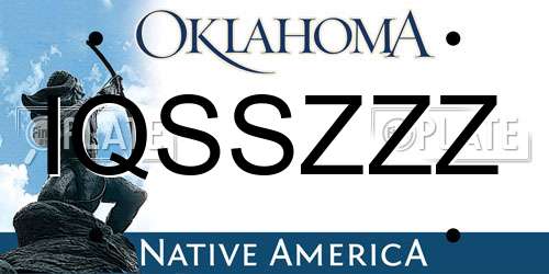IQSSZZZ Oklahoma License Plate