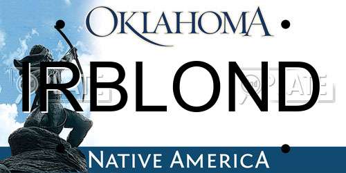 IRBLOND Oklahoma License Plate