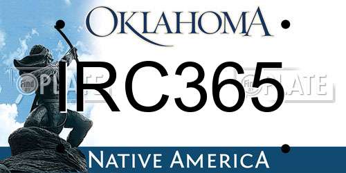 IRC365 Oklahoma License Plate