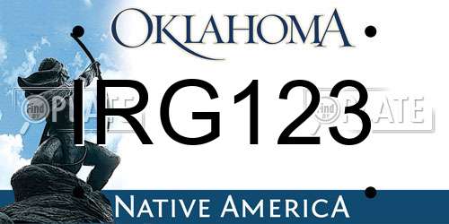 IRG123 Oklahoma License Plate