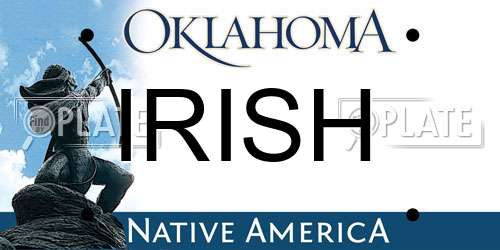 IRISH Oklahoma License Plate