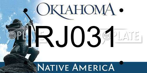 IRJ031 Oklahoma License Plate