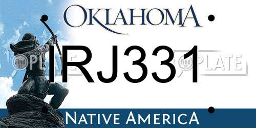 IRJ331 Oklahoma License Plate