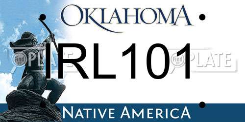 IRL101 Oklahoma License Plate