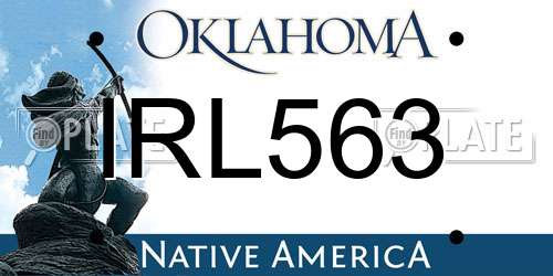 IRL563 Oklahoma License Plate
