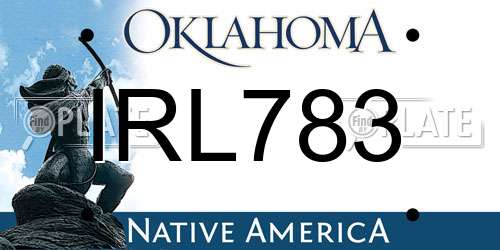 IRL783 Oklahoma License Plate
