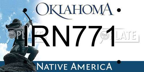 IRN771 Oklahoma License Plate
