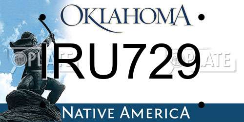 IRU729 Oklahoma License Plate
