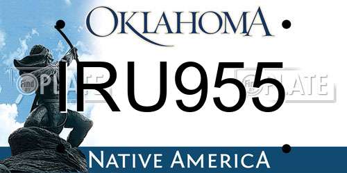 IRU955 Oklahoma License Plate