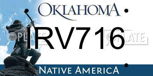 IRV716 Oklahoma License Plate