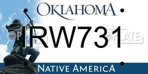 IRW731 Oklahoma License Plate