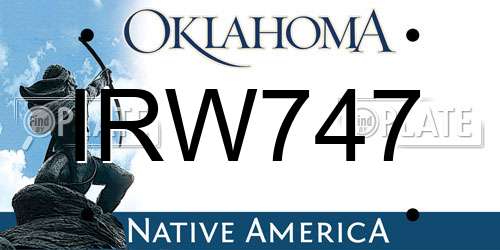 IRW747 Oklahoma License Plate