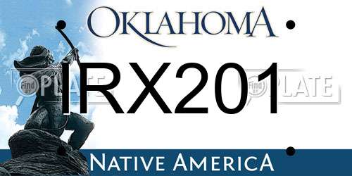 IRX201 Oklahoma License Plate