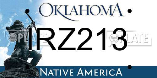 IRZ213 Oklahoma License Plate