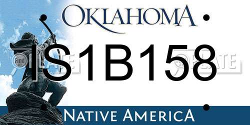 IS1B158 Oklahoma License Plate
