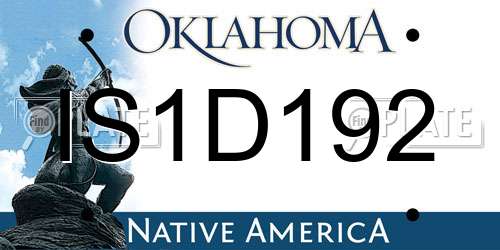 IS1D192 Oklahoma License Plate