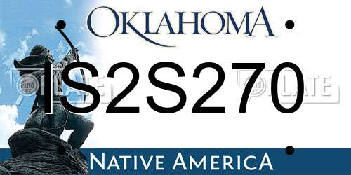 IS2S270 Oklahoma License Plate