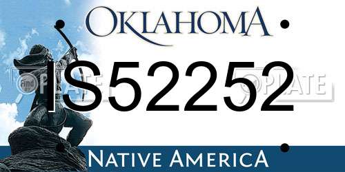 IS52252 Oklahoma License Plate