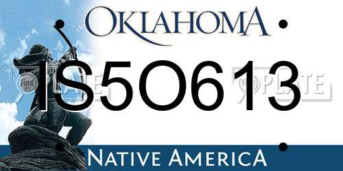 IS5O613 Oklahoma License Plate