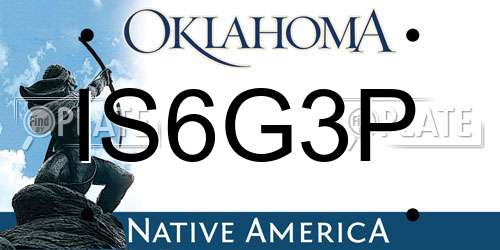 IS6G3P Oklahoma License Plate