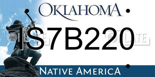 IS7B220 Oklahoma License Plate