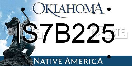 IS7B225 Oklahoma License Plate