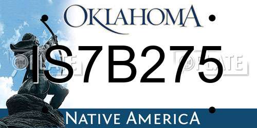 IS7B275 Oklahoma License Plate