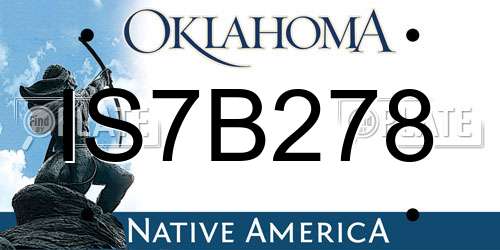 IS7B278 Oklahoma License Plate