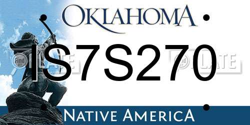 IS7S270 Oklahoma License Plate