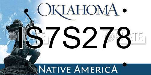 IS7S278 Oklahoma License Plate