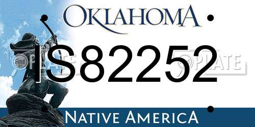 IS82252 Oklahoma License Plate