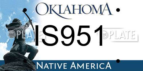 IS951 Oklahoma License Plate