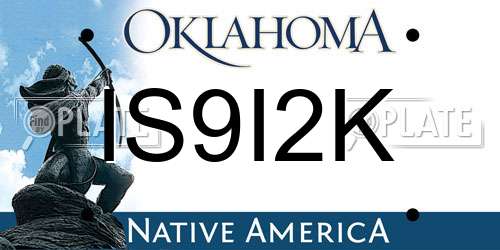 IS9I2K Oklahoma License Plate