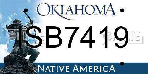 ISB7419 Oklahoma License Plate