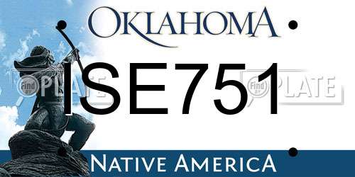 ISE751 Oklahoma License Plate