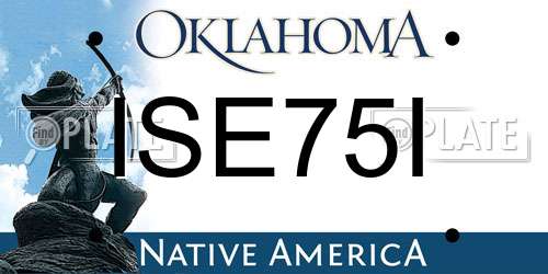 ISE75I Oklahoma License Plate