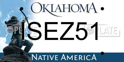 ISEZ51 Oklahoma License Plate