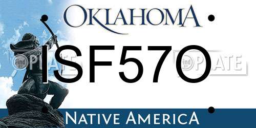 ISF57O Oklahoma License Plate