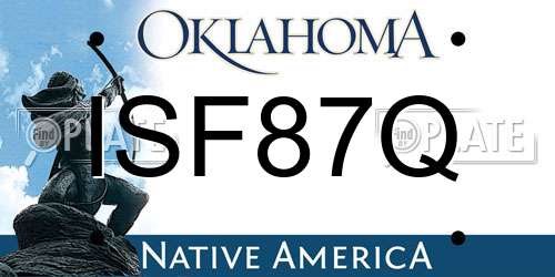 ISF87Q Oklahoma License Plate