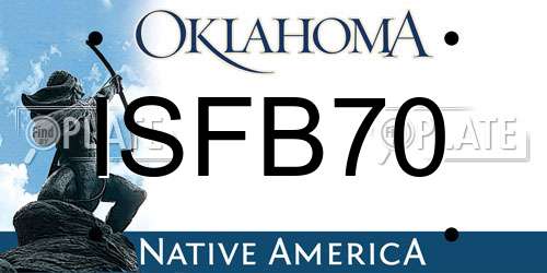 ISFB70 Oklahoma License Plate