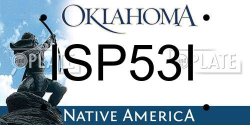 ISP53I Oklahoma License Plate