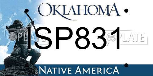 ISP831 Oklahoma License Plate