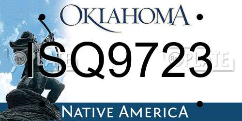 ISQ9723 Oklahoma License Plate