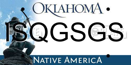 ISQGSGS Oklahoma License Plate
